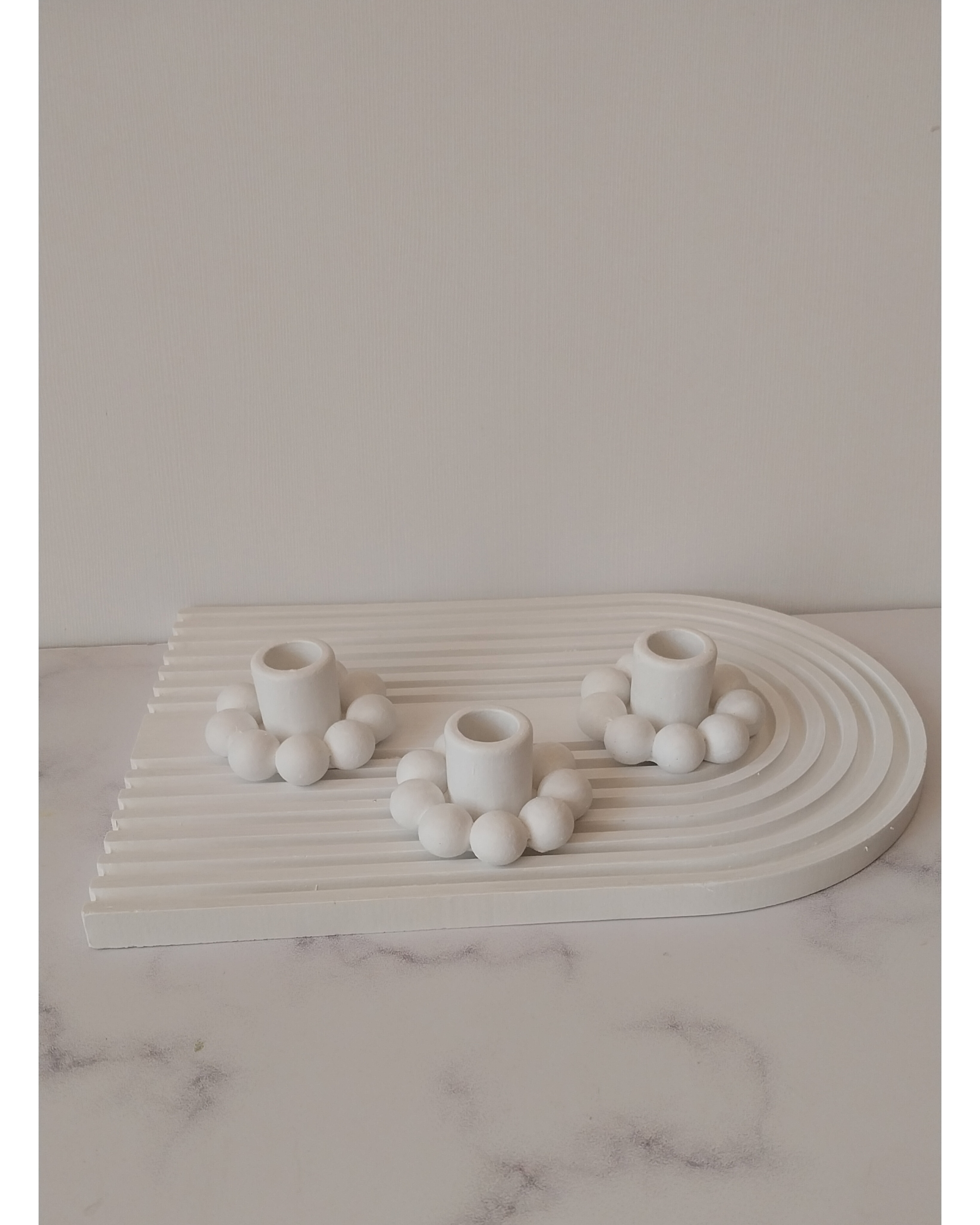 جا شمعی مرواریدی خام سنگ مصنوعی