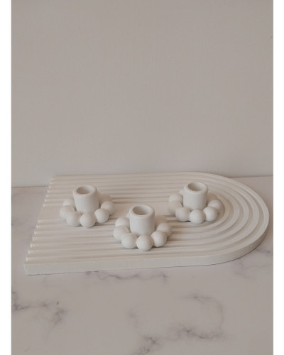 جا شمعی مرواریدی خام سنگ مصنوعی