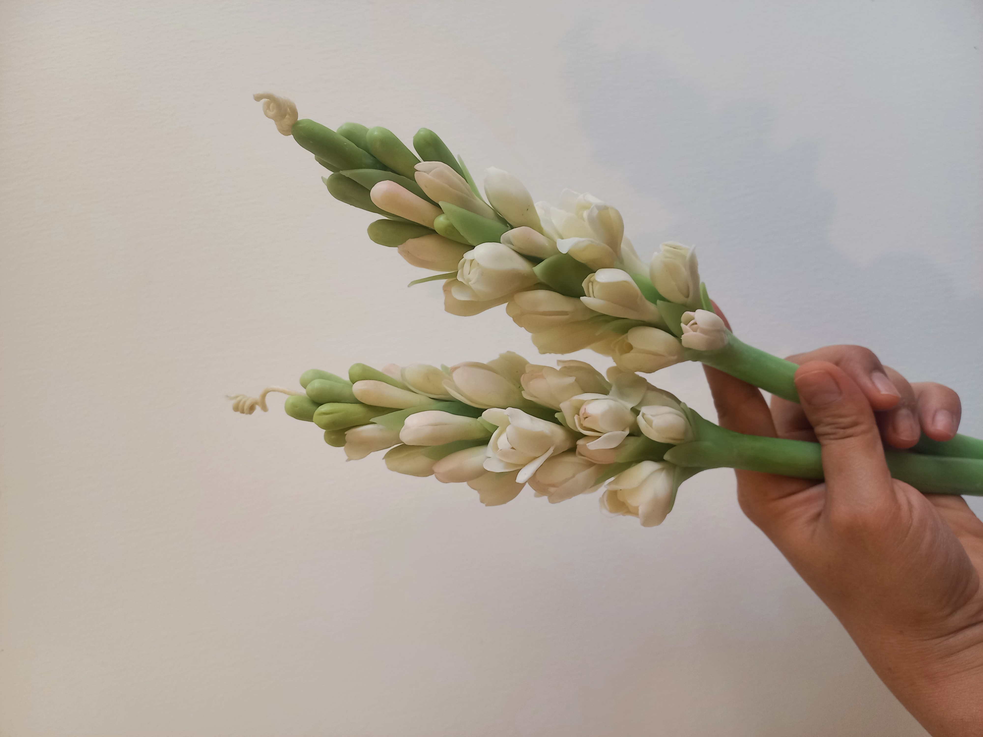 شمع شاخه ای گل مریم دست ساز