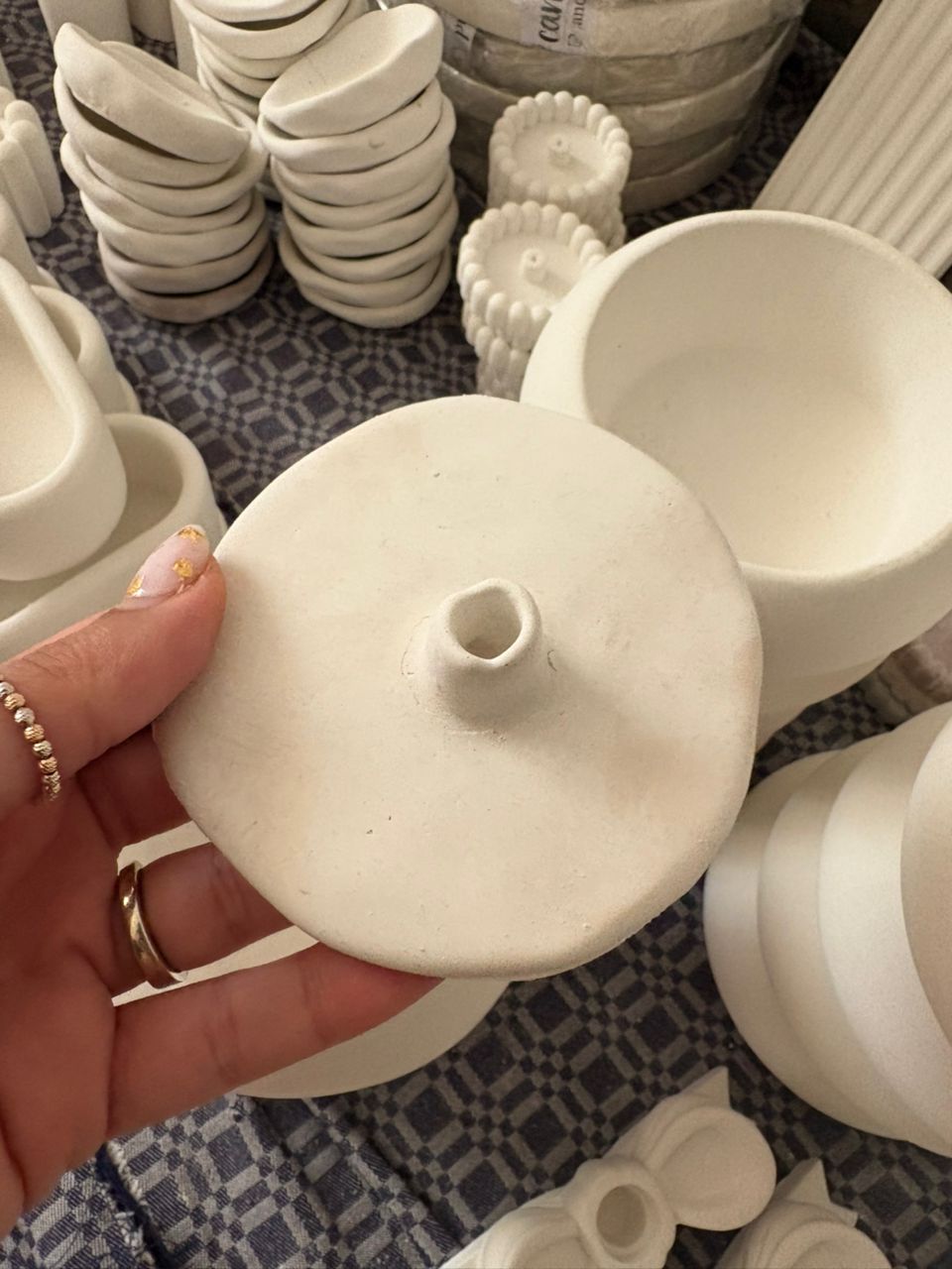 جا شمعی بی بی کندل دست ساز خام آماده رنگ امیزی