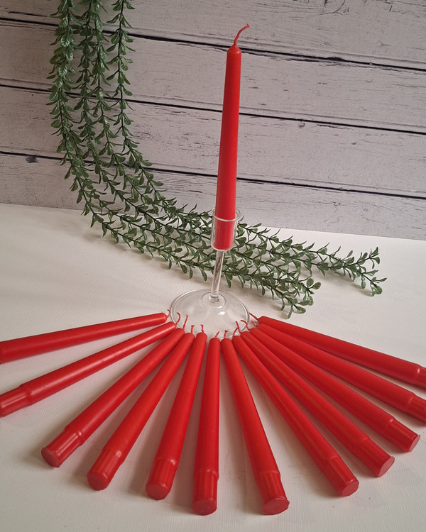 شمع قلمی ساده ۲۰ سانت در بسته ۱۲ عددی